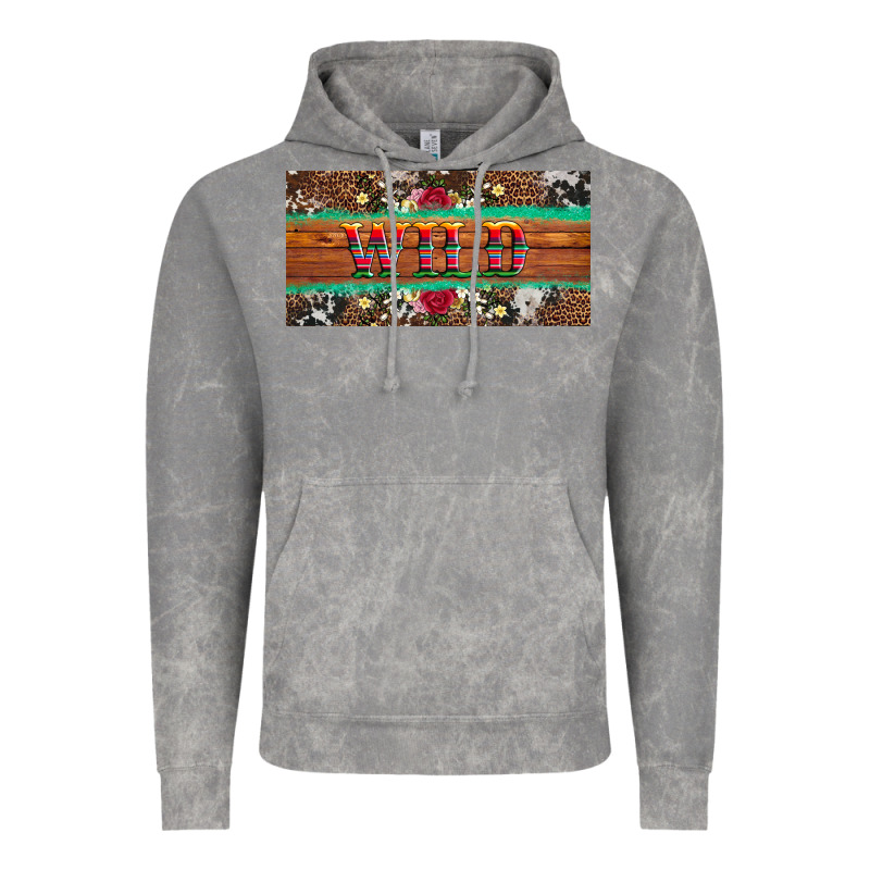 Western Wild And Floral Leopard  Cowhide Licanse Plate Vintage Hoodie by Artiststas | Teevron