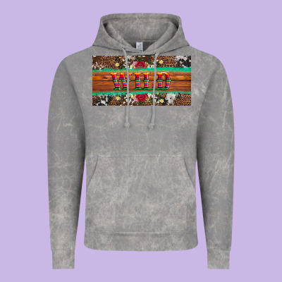 Western Wild And Floral Leopard  Cowhide Licanse Plate Vintage Hoodie Designed By Artiststas