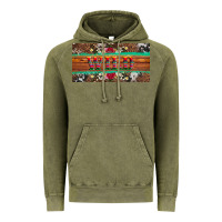 Vintage Olive western wild and floral leopard  cowhide licanse plate Vintage Hoodie - Artiststas