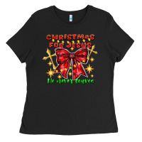 Black festive christmas message with crosses Ladies Tee - CowhideDigitalArt