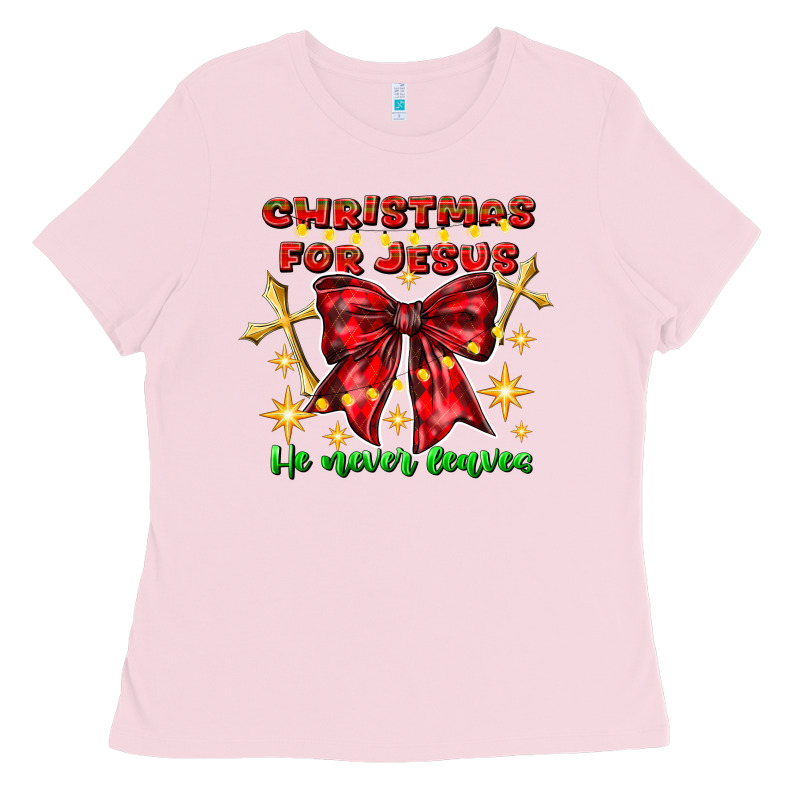 Festive Christmas Message With Crosses Ladies Tee by CowhideDigitalArt | Teevron