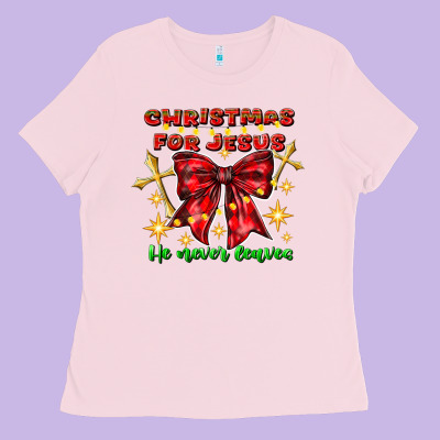 Festive Christmas Message With Crosses Ladies Tee Designed By Cowhidedigitalart