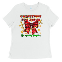 White festive christmas message with crosses Ladies Tee - CowhideDigitalArt