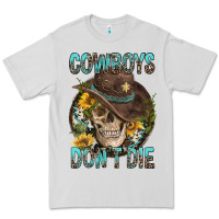 Dove Grey Cowboys Don't Die Premium Tee - FaDigitalArtStudio