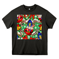 Asphalt christmas coffee cups bell and candy cane with leopard and plaid Heavy Core Tee - BundleAndBundleShop