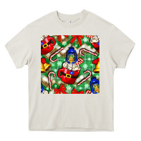 Cream christmas coffee cups bell and candy cane with leopard and plaid Heavy Core Tee - BundleAndBundleShop