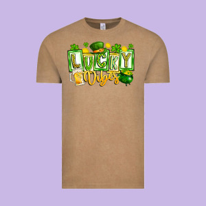 Lucky Vibes Vintage Tee Designed By Cowhidedigitalart