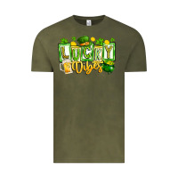 Vintage Olive Lucky Vibes Vintage Tee - CowhideDigitalArt
