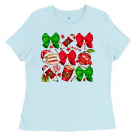 Baby Blue Christmas teacher Ladies Tee - CowhideDigitalArt