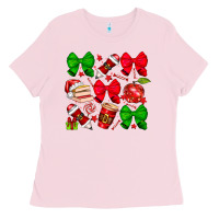 Bubblegum Pink Christmas teacher Ladies Tee - CowhideDigitalArt