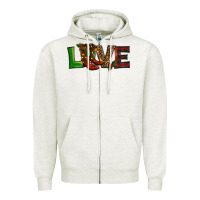 Oatmeal Heather Christmas boots love Zipper Hoodie - RanaPortraitStore