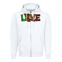 White Christmas boots love Zipper Hoodie - RanaPortraitStore