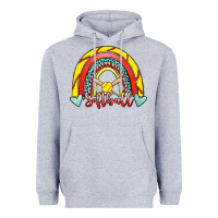Heather Grey Softball Rainbow Heavyweight Hoodie - RanaPortraitStore