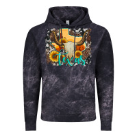 Cloud Black western texas  and cowhide with sunflower Vintage Hoodie - Artiststas