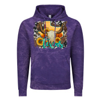 Cloud Purple western texas  and cowhide with sunflower Vintage Hoodie - Artiststas