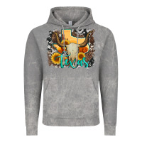 Cloud Rock western texas  and cowhide with sunflower Vintage Hoodie - Artiststas