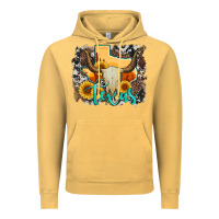 Vintage Mustard western texas  and cowhide with sunflower Vintage Hoodie - Artiststas