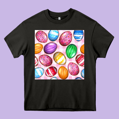 Easter Eggs Seamless Pattern Heavy Core Tee Designed By Bundleandbundleshop