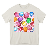 Cream Easter Eggs Seamless Pattern Heavy Core Tee - BundleAndBundleShop