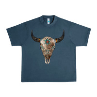 Midnight Navy Leopard Bull Skull Urban Heavy Tee - Jasminsmagicworld
