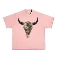 Salmon Leopard Bull Skull Urban Heavy Tee - Jasminsmagicworld
