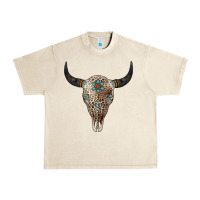 Sandshell Leopard Bull Skull Urban Heavy Tee - Jasminsmagicworld