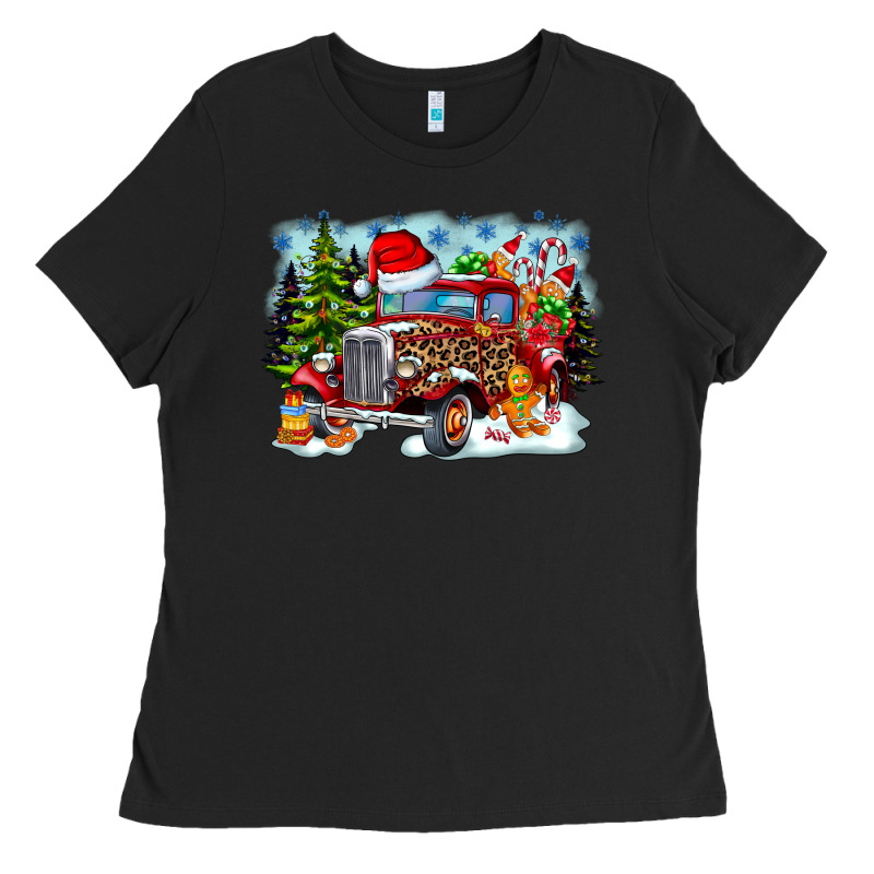 Christmas Truck Ladies Tee by CowhideDigitalArt | Teevron