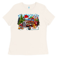 Bone Christmas truck Ladies Tee - CowhideDigitalArt