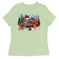 Matcha Christmas truck Ladies Tee - CowhideDigitalArt