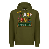 Army Green teach love inspire Premium Hoodie - BarkalooDesign
