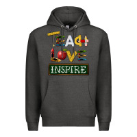 Charcoal Heather teach love inspire Premium Hoodie - BarkalooDesign