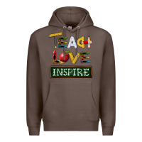 Coffee teach love inspire Premium Hoodie - BarkalooDesign