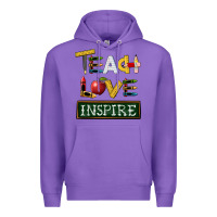 Purple teach love inspire Premium Hoodie - BarkalooDesign