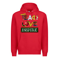 Red teach love inspire Premium Hoodie - BarkalooDesign