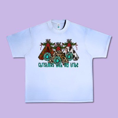 Christmas With Tribe Urban Heavy Tee Designed By Cowhidedigitalart