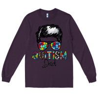 Plum autism dad Long Sleeve Tee - CowhideDigitalArt