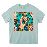 Arona nail art with leopard and turquoise  gemstone seamless pattern bbs Heavy Core Tee - BundleAndBundleShop