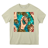 Mossy nail art with leopard and turquoise  gemstone seamless pattern bbs Heavy Core Tee - BundleAndBundleShop