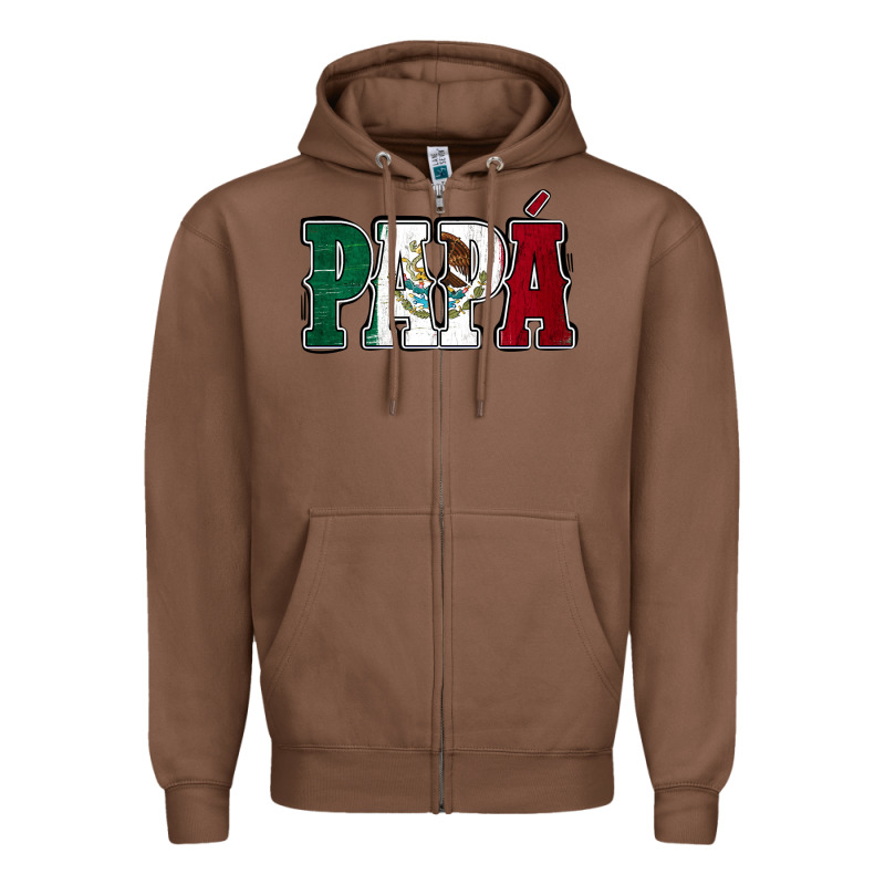 Mexican Flag Papá Zipper Hoodie by Jasminsmagicworld | Teevron