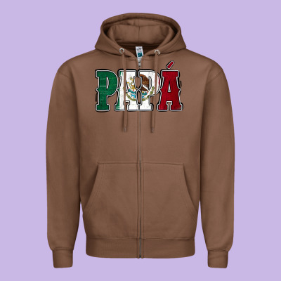 Mexican Flag Papá Zipper Hoodie Designed By Jasminsmagicworld