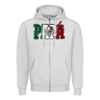 Dove Grey Mexican Flag Papá Zipper Hoodie - Jasminsmagicworld