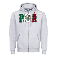 Heather Grey Mexican Flag Papá Zipper Hoodie - Jasminsmagicworld