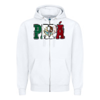 White Mexican Flag Papá Zipper Hoodie - Jasminsmagicworld