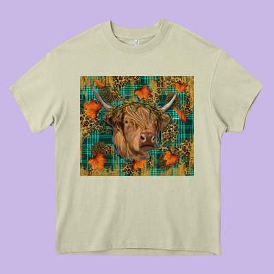 Fall Highland Cow Tumbler Heavy Core Tee Designed By Ranaportraitstore