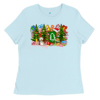 Baby Blue Christmas teacher Ladies Tee - CowhideDigitalArt