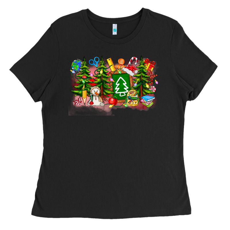 Christmas Teacher Ladies Tee by CowhideDigitalArt | Teevron