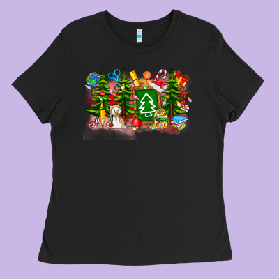 Christmas Teacher Ladies Tee Designed By Cowhidedigitalart