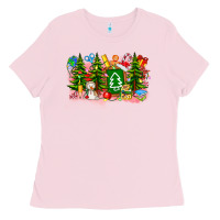 Bubblegum Pink Christmas teacher Ladies Tee - CowhideDigitalArt