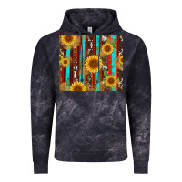 Cloud Black western sunflower cactus serape and cowhide Vintage Hoodie - Artiststas