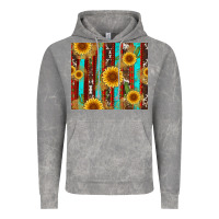 Cloud Rock western sunflower cactus serape and cowhide Vintage Hoodie - Artiststas